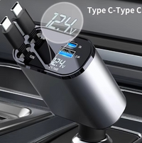 USB-C Retractable Car Charger — 4-in-1 No-Tangle Charging